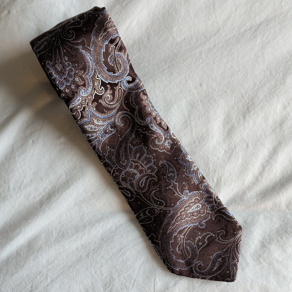 Nordstrom Brown and Blue Paisley Tie